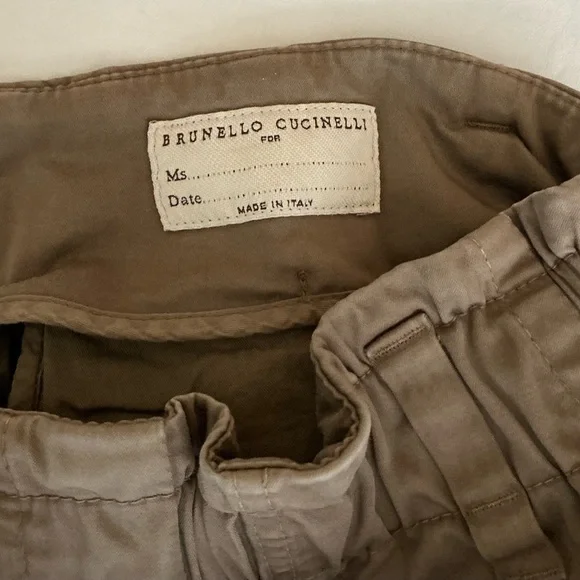 Brunello Cucinelli Belted Elasticized Waist Cargo Pants Vintage Brown Small - Picture 12 of 13